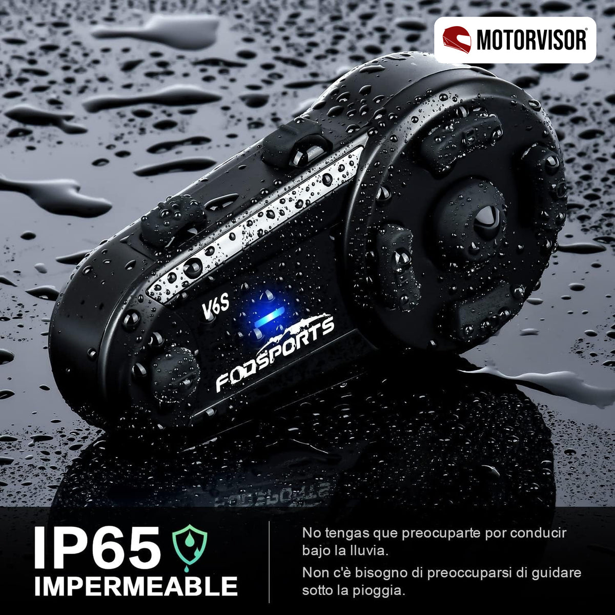2x Intercomunicadores Moto - Fodsports V6S (1000m) - Bluetooth 5.0 — imagem 4