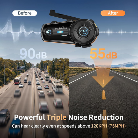 2x Intercomuncadores Moto - Fodsports FX8 PRO