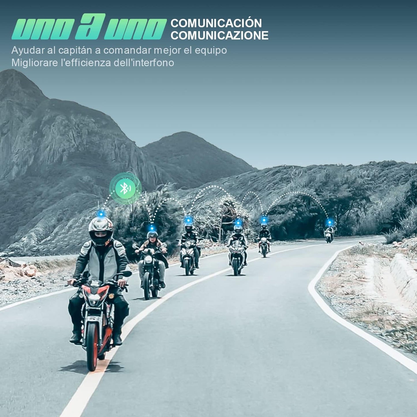 2x Intercomunicadores Moto - Fodsports V6S (1000m) - Bluetooth 5.0
