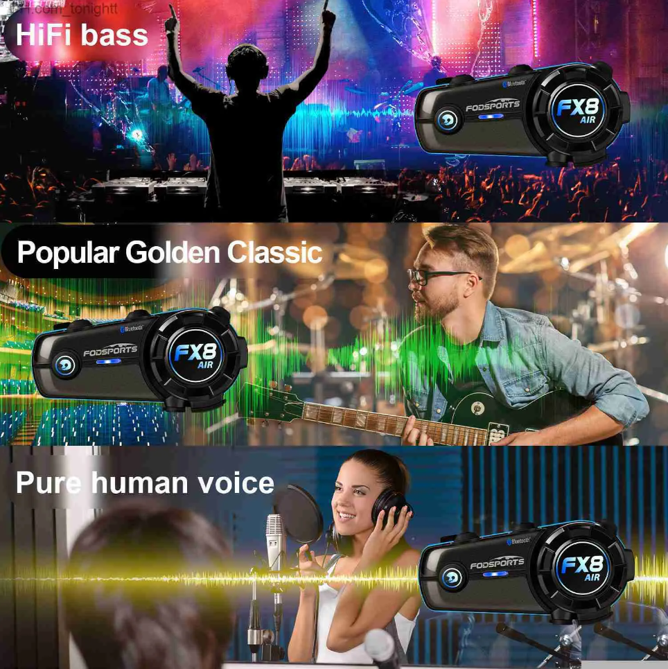 Intercomuncador Moto - Fodsports FX8 AIR - Bluetooth 5.0