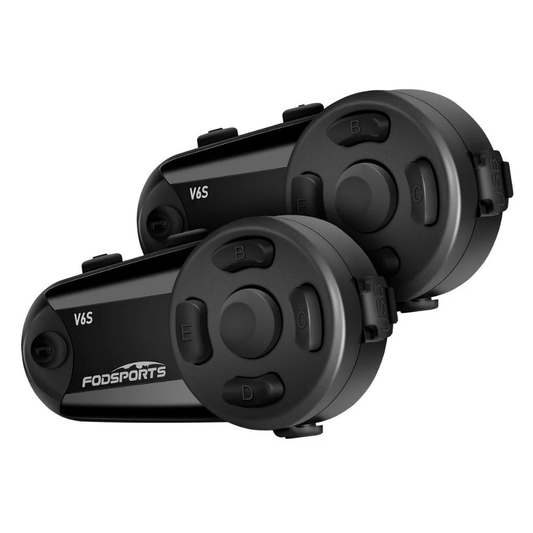 2x Intercomunicadores Moto - Fodsports V6S (1000m) - Bluetooth 5.0